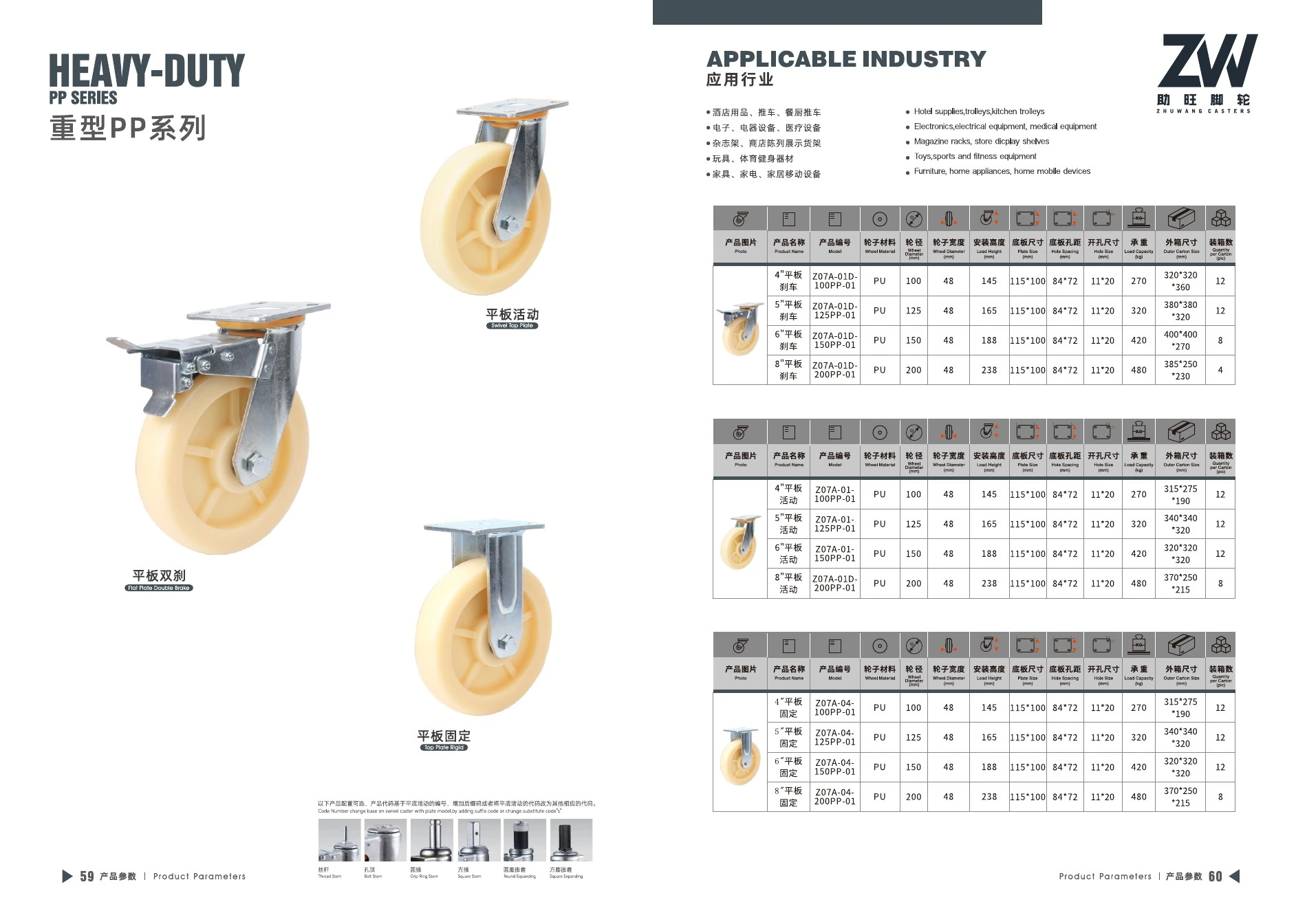 Final product catalog PDF page 34: Heavy-Duty PP Series