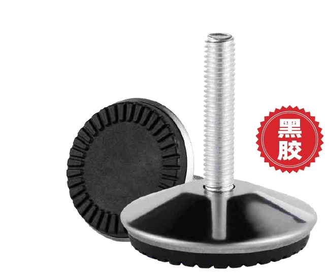 Light-Duty Nickel-Plated Rubber-Pad Leveling Foot