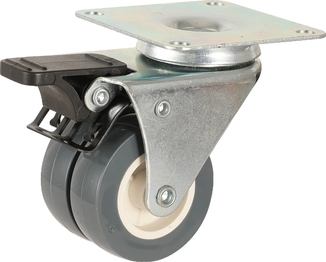 Light-Duty Small Twin-Wheel PVC Casters