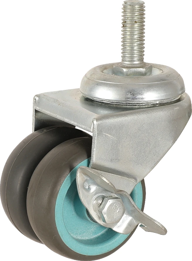 Light-Duty Twin-Wheel Side-Brake Casters